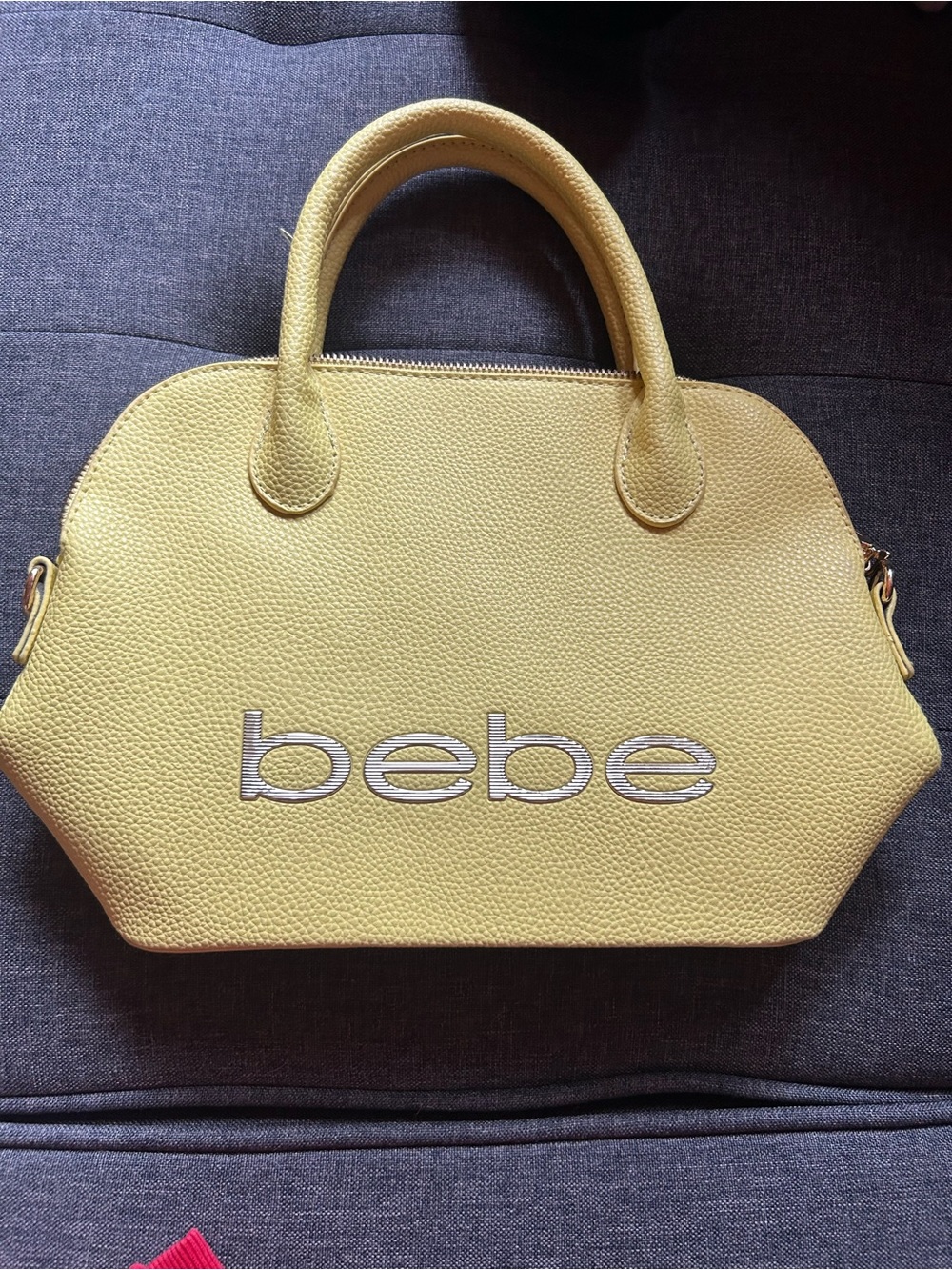 bebe Lemon Yellow Dome Satchel
